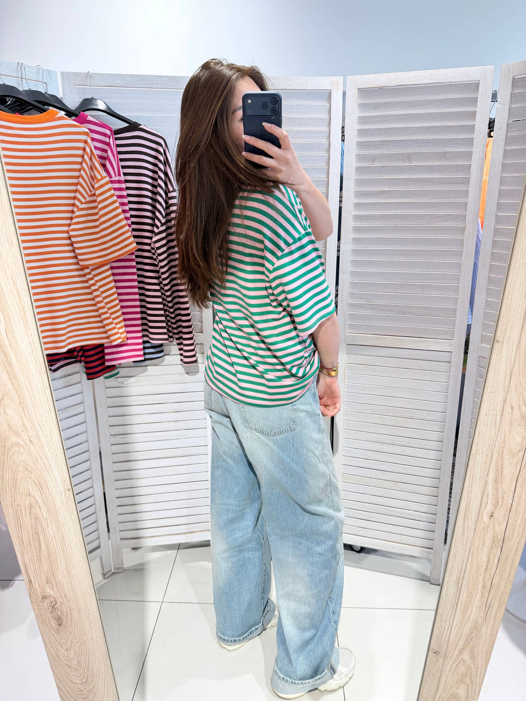 Gestreept T-shirt Groen