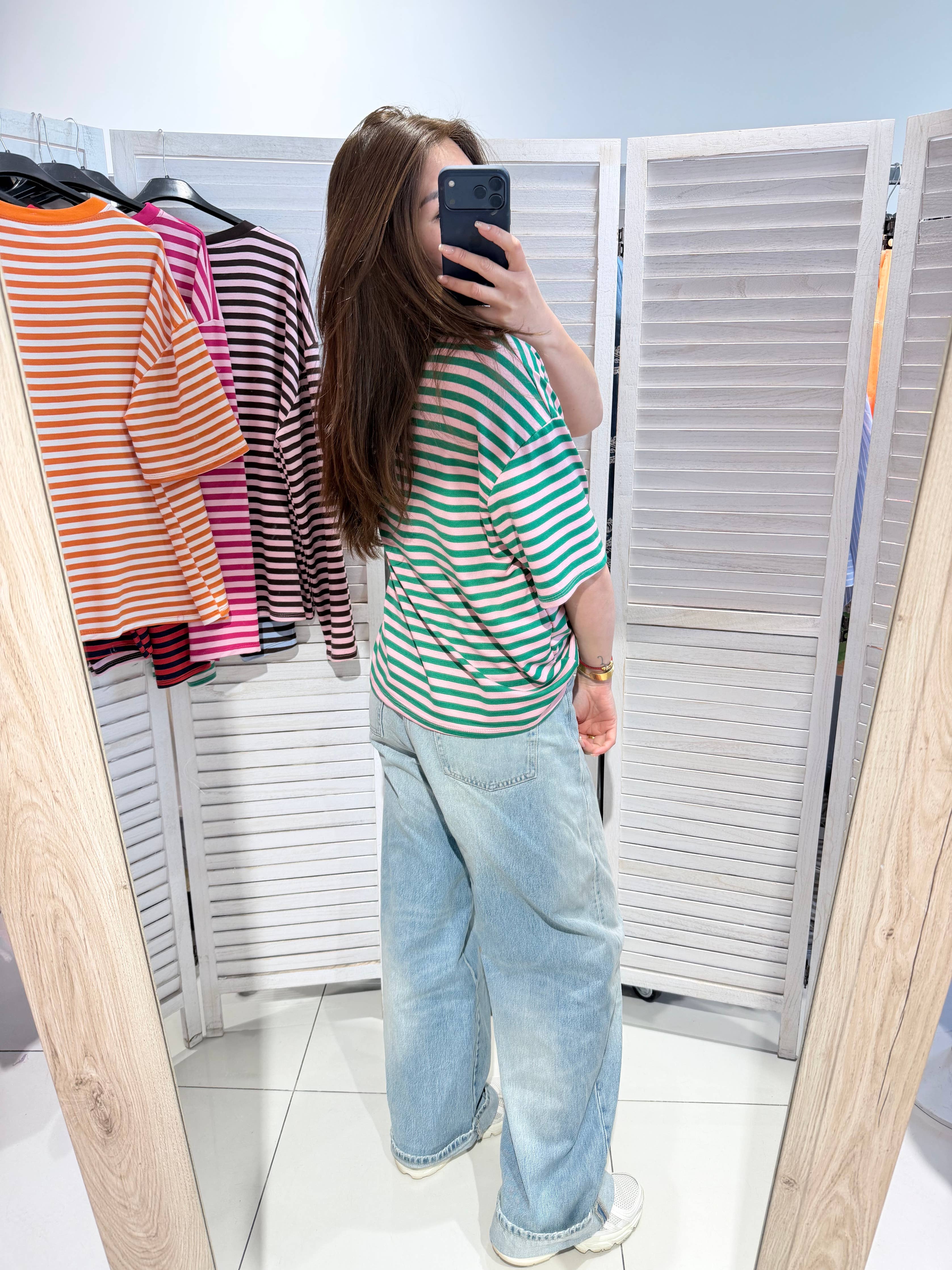 Gestreept T-shirt Groen