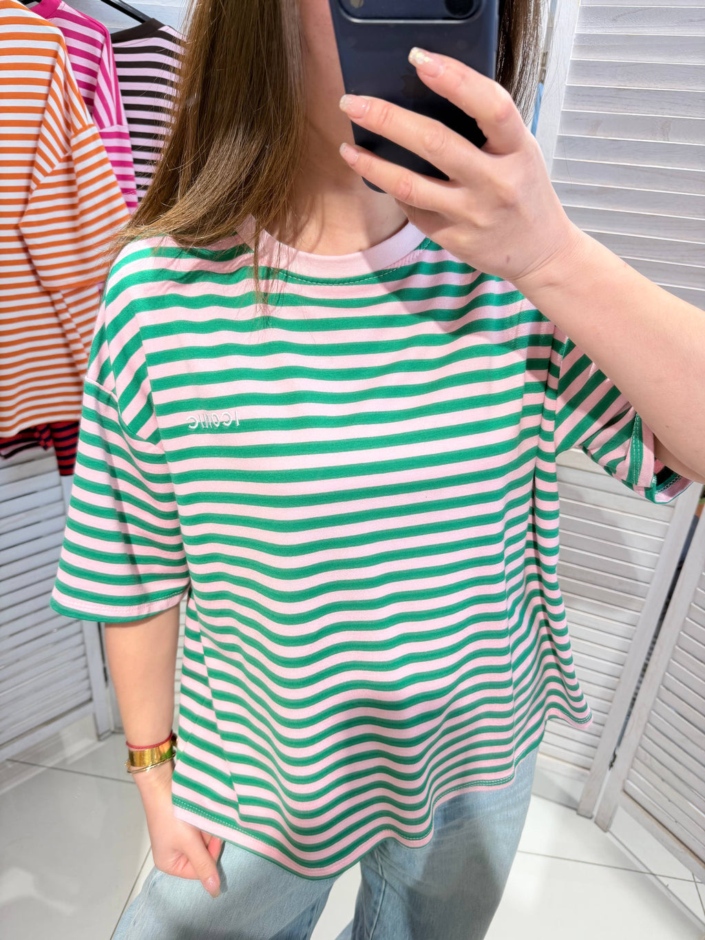 Gestreept T-shirt Groen