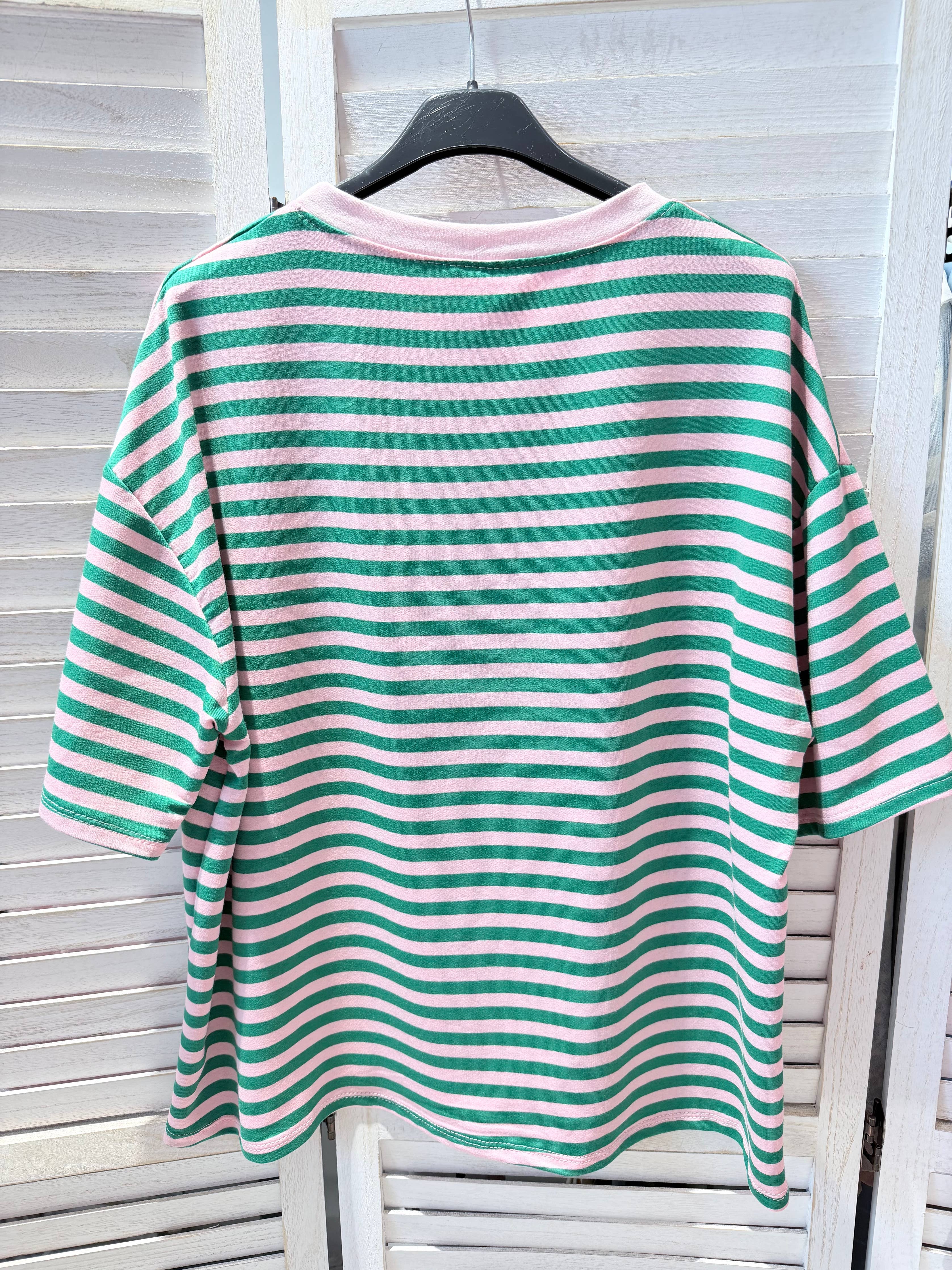 Gestreept T-shirt Groen