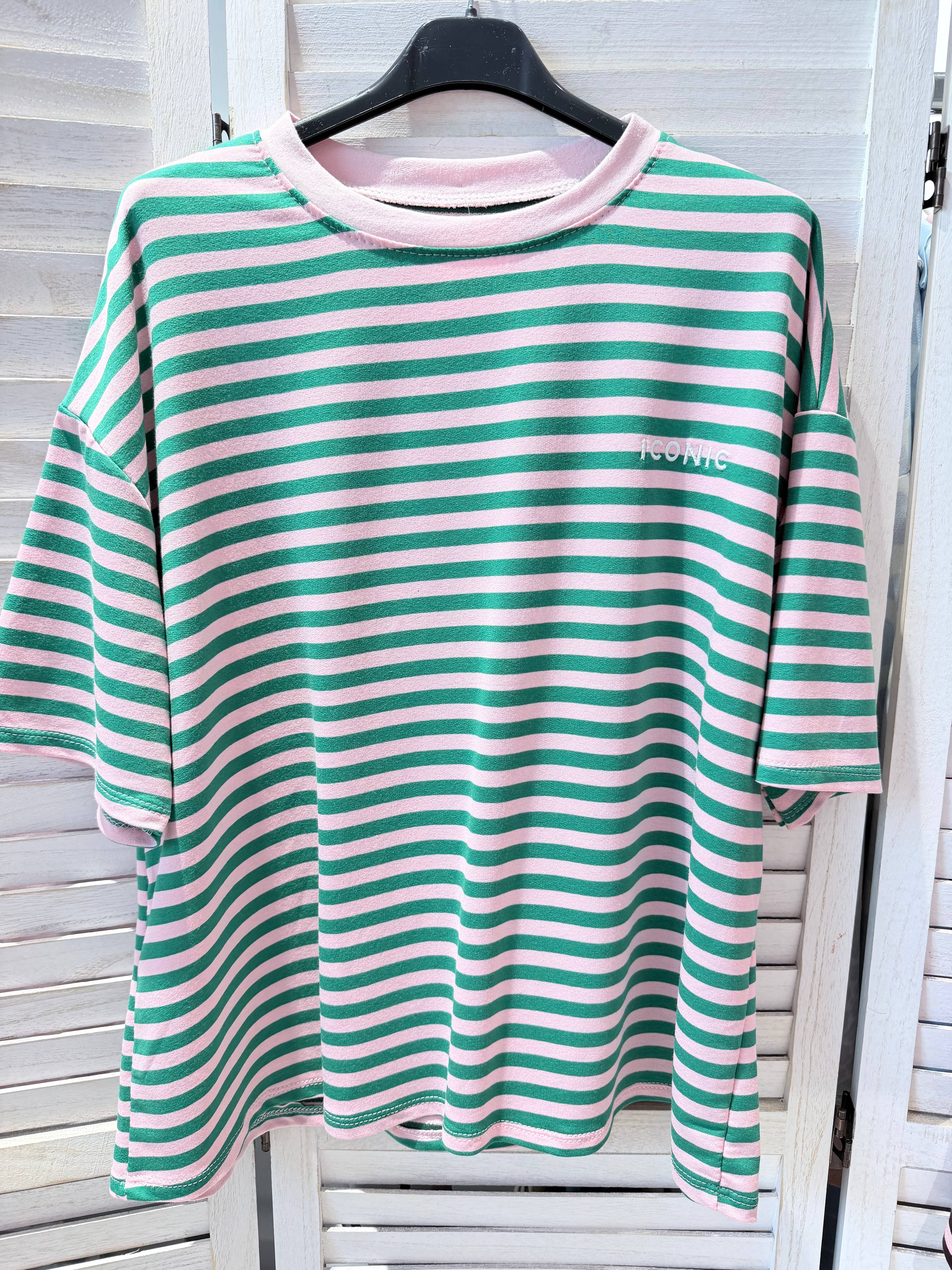 Gestreept T-shirt Groen